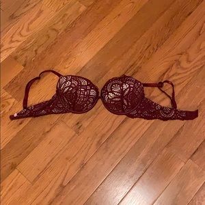 Maroon lace bra